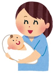 Illustration of a baby's birth