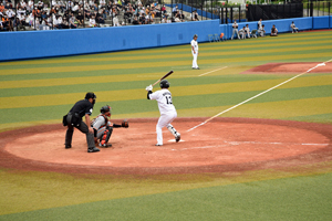 写真:3番平沢選手の打席