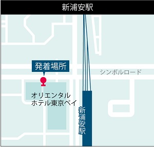 画像：新浦安駅のバス停