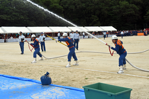 写真:放水の様子