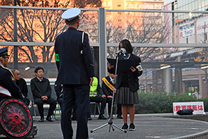 写真：県立浦安南高等学校の生徒による団結宣言